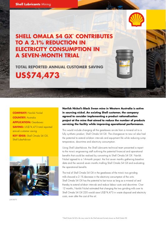 Norilsk Nickel: eficiencia en molinos de minería