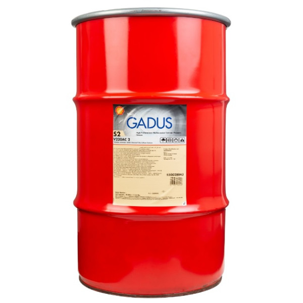 Shell Gadus S2 V220AC 2 · 50 kg. El diseño de la etiqueta puede variar.