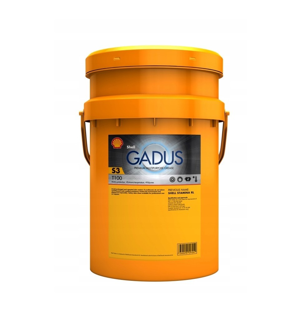 Shell Gadus S3 T100 2 · 18 kg. El diseño de la etiqueta puede variar.