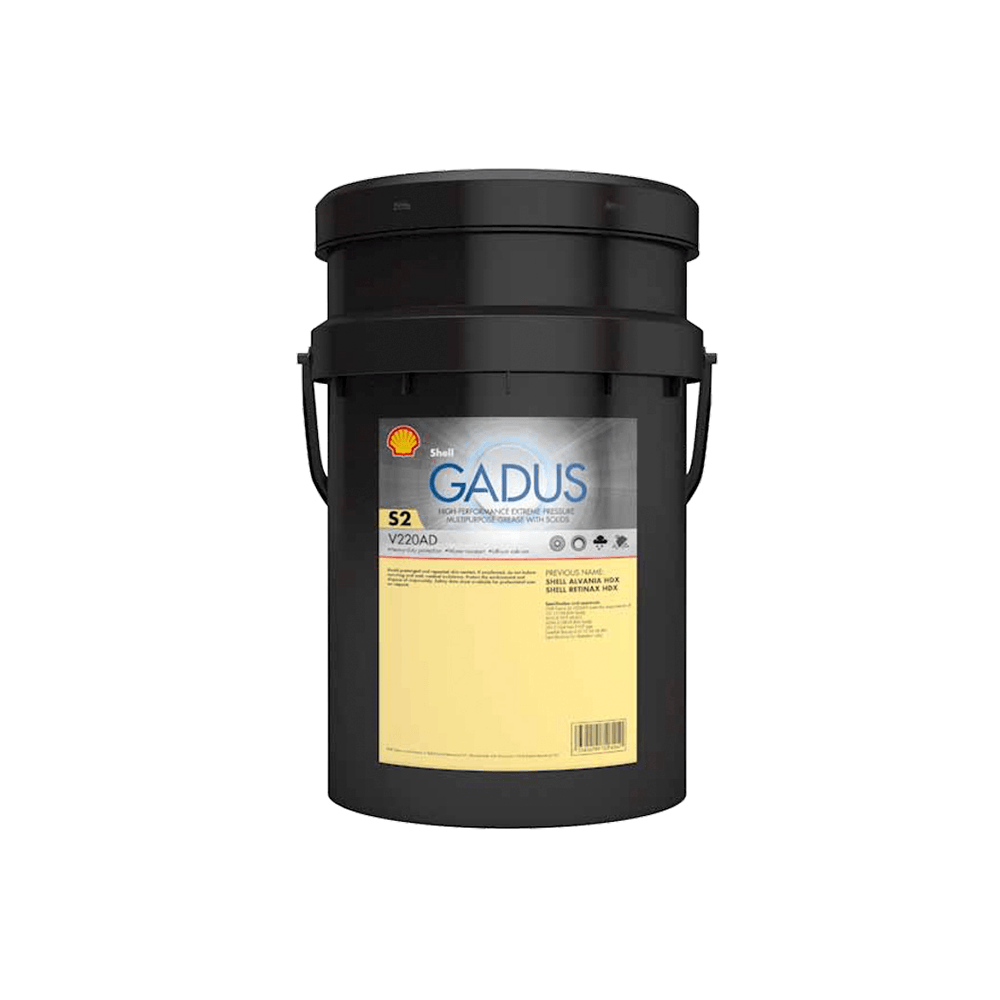 Shell Gadus S2 V220AD 2 · 18 kg. La etiqueta puede variar según el lote.