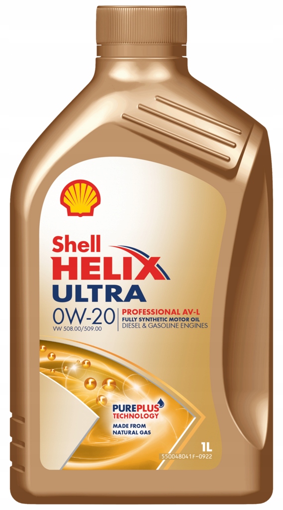 Shell Helix Ultra Professional AVL 0W-20 · 1 L. El diseño de la etiqueta puede variar.
