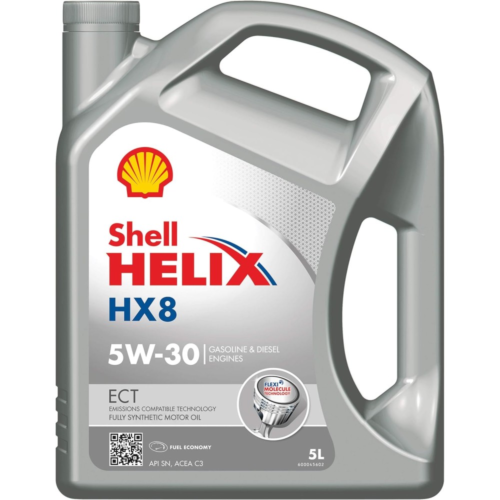 Shell Helix HX8 ECT 5W-30 · 5 L. El diseño de la etiqueta puede variar.