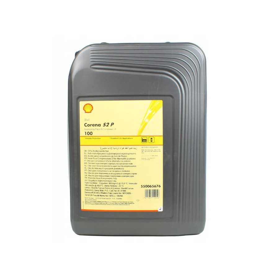 Shell Corena S2 P 100 · 20 L. El diseño de la etiqueta puede variar.