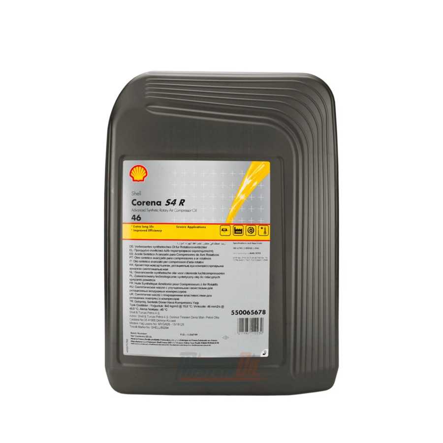 Shell Corena S4 R 46 · 20 L. El diseño de la etiqueta puede variar.