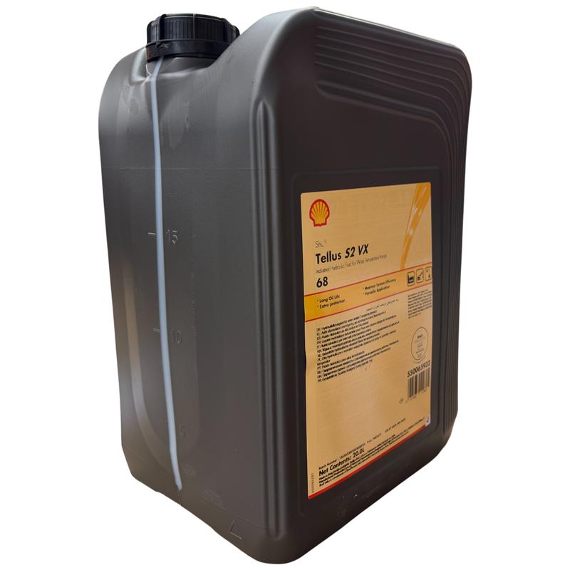 Shell Tellus S2 VX 68 · 20 L. El diseño de la etiqueta puede variar.
