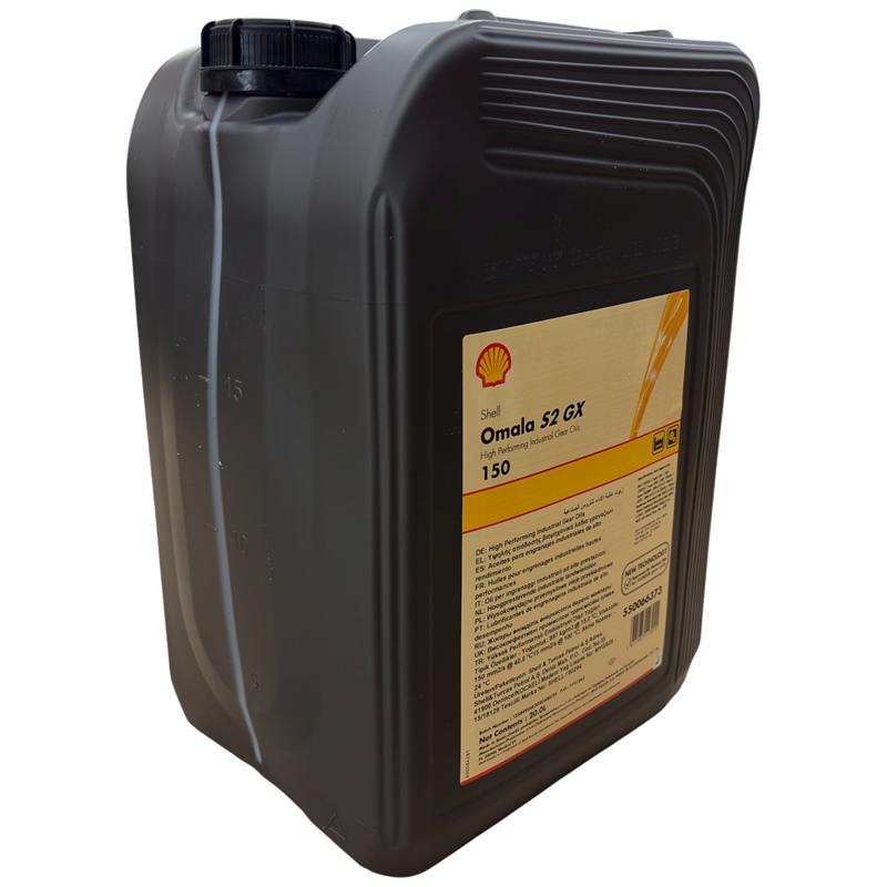 Shell Omala S2 GX 150 · 20 L. El diseño de la etiqueta puede variar.