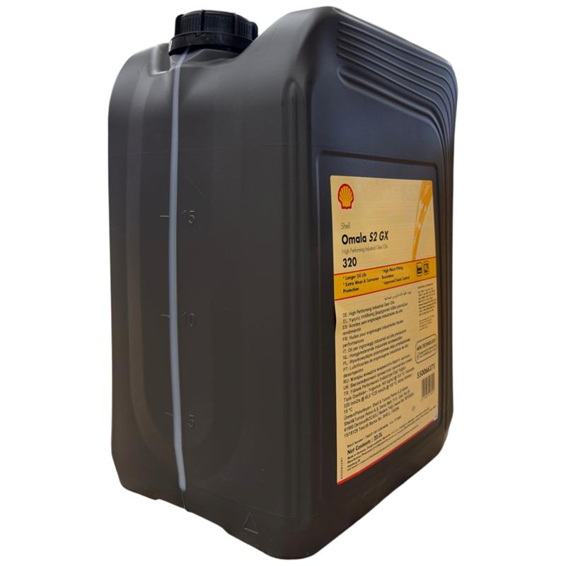 Shell Omala S2 GX 320 · 20 L. El diseño de la etiqueta puede variar.