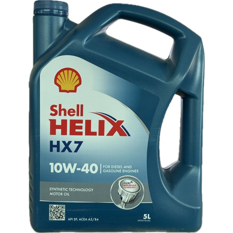 Shell Helix HX7 10W-40 · 5 L. El diseño de la etiqueta puede variar.