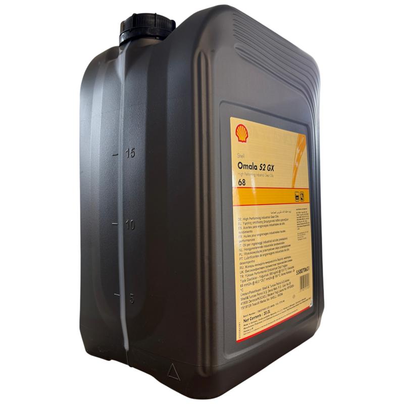 Shell Omala S2 GX 68 · 20 L. El diseño de la etiqueta puede variar.