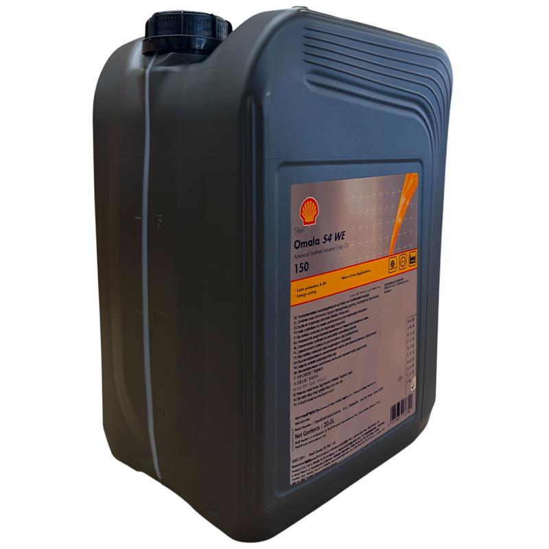 Shell Omala S4 WE 150 · 20 L. El diseño de la etiqueta puede variar.