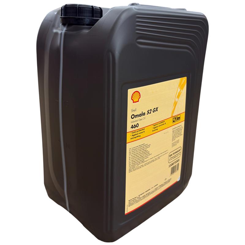 Shell Omala S2 GX 460 · 20 L. El diseño de la etiqueta puede variar.