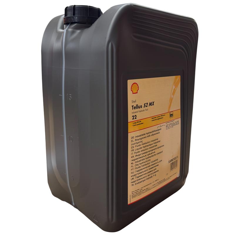 Shell Tellus S2 MX 22 · 20 L. El diseño de la etiqueta puede variar.