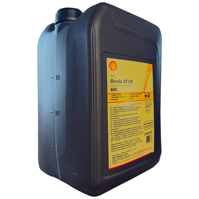 Shell Omala S2 GX 680 · 20 L. El diseño de la etiqueta puede variar.