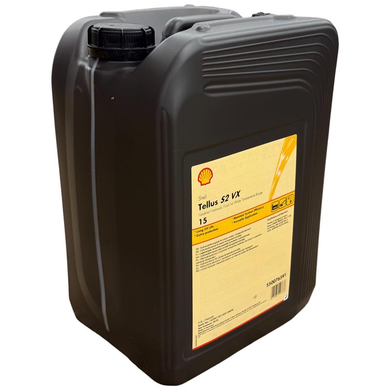 Shell Tellus S2 VX 15 · 20 L. El diseño de la etiqueta puede variar.